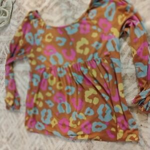 🚨5 For $25🚨Women's Large Vibrant Chic Multicolor Long Sleeve Leopard Print Top